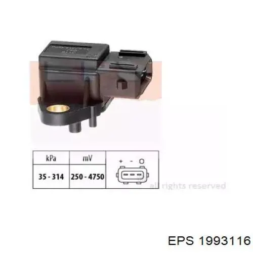 Sensor de pressão no coletor de admissão, MAP EPS 1993116 preço, a partir de 40,91 USD