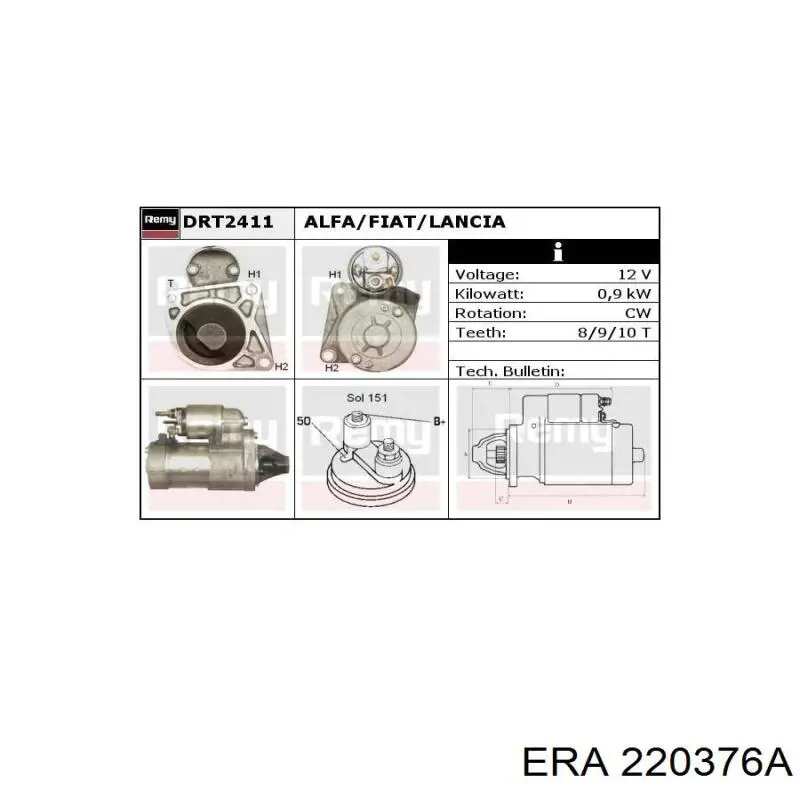 Motor de arranco ERA 220376A preço, a partir de 65,18 USD
