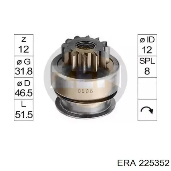 Roda-livre do motor de arranco ERA 225352 preço, a partir de 17,91 USD
