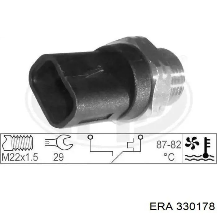 Sensor de temperatura do fluido de esfriamento (de ativação de ventilador do radiador) ERA 330178 preço, a partir de 11,67 USD