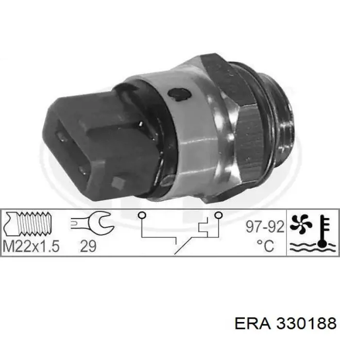 Sensor de temperatura do fluido de esfriamento (de ativação de ventilador do radiador) ERA 330188 preço, a partir de 14,15 USD