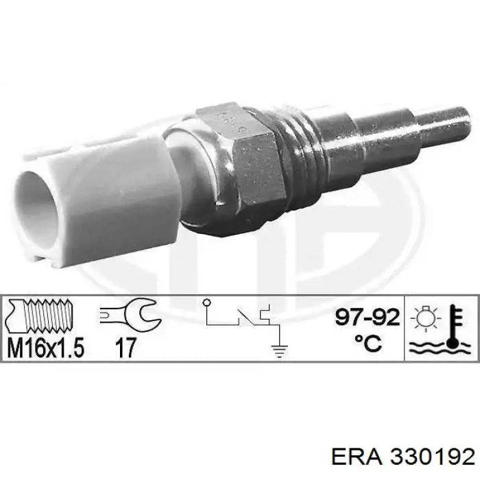 Sensor de temperatura do fluido de esfriamento (de ativação de ventilador do radiador) ERA 330192 preço, a partir de 16,40 USD