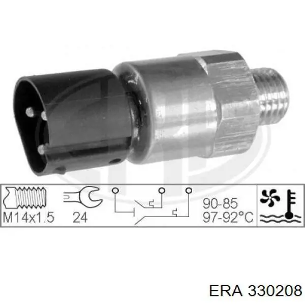 Sensor de temperatura do fluido de esfriamento (de ativação de ventilador do radiador) ERA 330208 preço, a partir de 33,37 USD