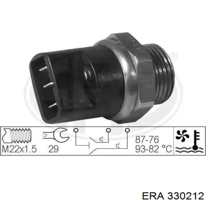Sensor de temperatura do fluido de esfriamento (de ativação de ventilador do radiador) ERA 330212 preço, a partir de 11,12 USD