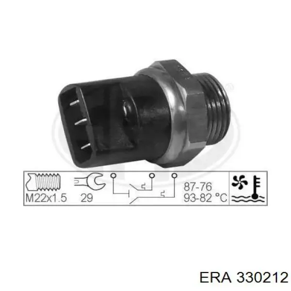Compre 330212 ERA Sensor de temperatura do fluido de esfriamento (de ativação de ventilador do radiador)