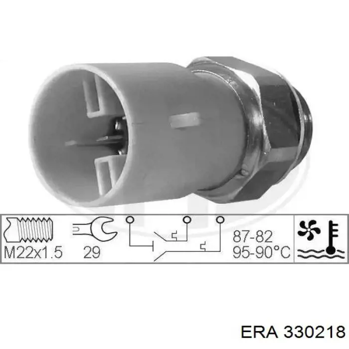 Sensor de temperatura do fluido de esfriamento (de ativação de ventilador do radiador) ERA 330218 preço, a partir de 15,26 USD