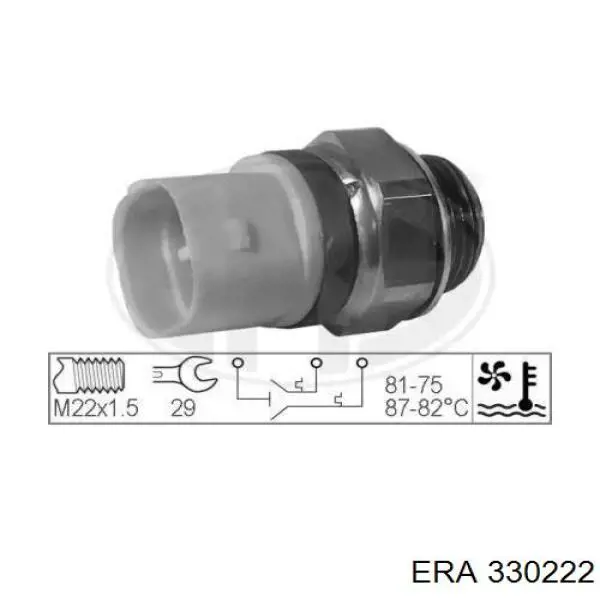 Sensor de temperatura do fluido de esfriamento (de ativação de ventilador do radiador) ERA 330222 preço, a partir de 20,44 USD