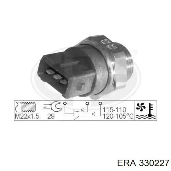 Sensor de temperatura do fluido de esfriamento (de ativação de ventilador do radiador) ERA 330227 preço, a partir de 16,61 USD