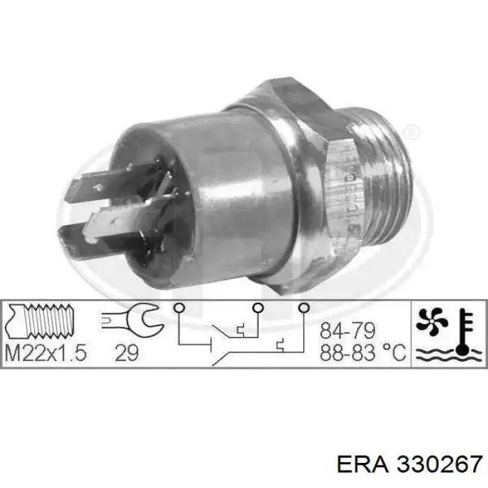 Sensor de temperatura do fluido de esfriamento (de ativação de ventilador do radiador) ERA 330267 preço, a partir de 16,53 USD