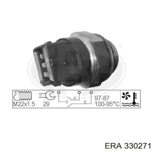 Sensor de temperatura do fluido de esfriamento (de ativação de ventilador do radiador) ERA 330271 preço, a partir de 20,70 USD