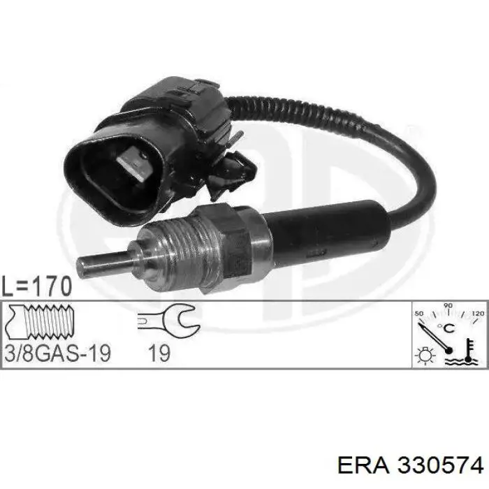 Sensor de temperatura do fluido de esfriamento (de ativação de ventilador do radiador) ERA 330574 preço, a partir de 21,69 USD