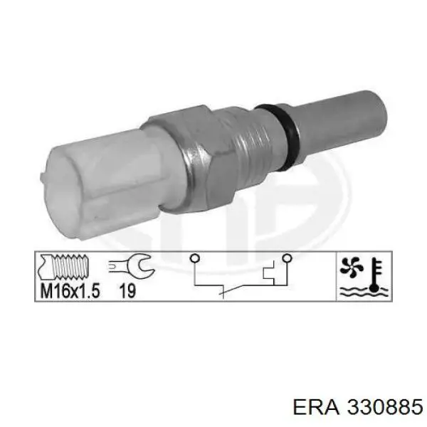 Sensor de temperatura do fluido de esfriamento (de ativação de ventilador do radiador) ERA 330885 preço, a partir de 15,69 USD