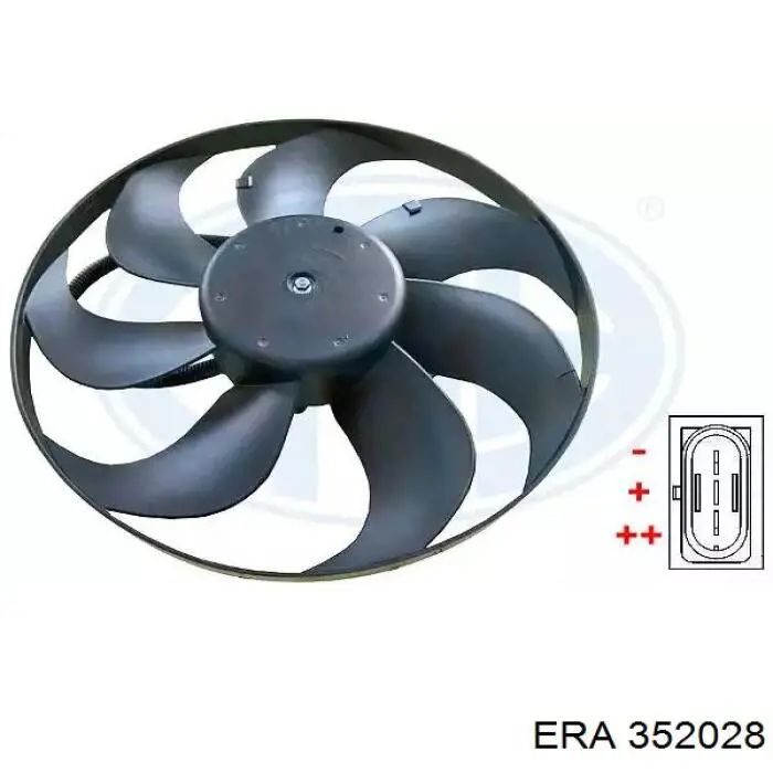 352028 ERA Ventilador elétrico de esfriamento montado (motor + roda de aletas)
