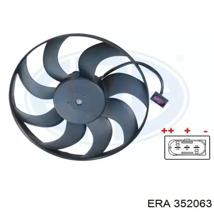 352063 ERA Ventilador elétrico de esfriamento montado (motor + roda de aletas)