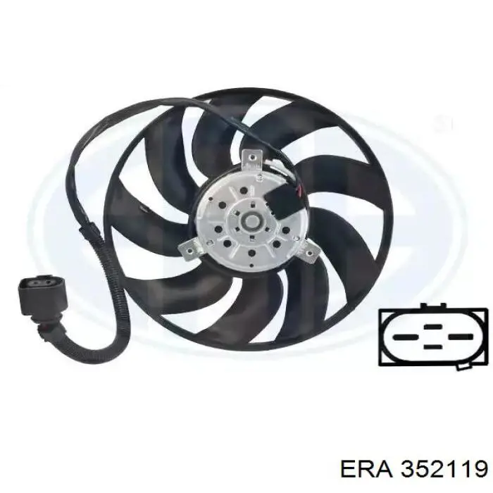 Ventilador elétrico de esfriamento montado (motor + roda de aletas) ERA 352119 preço, a partir de 124,77 USD