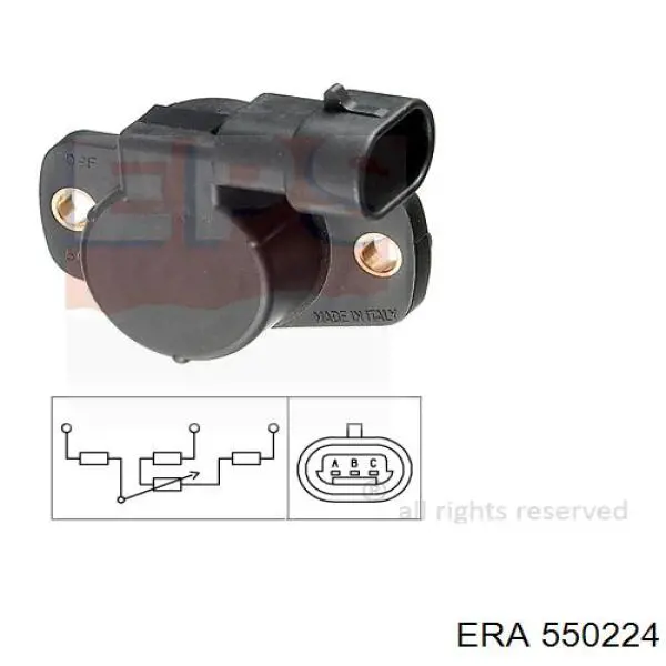 550224 ERA Sensor de posição da válvula de borboleta (potenciômetro)