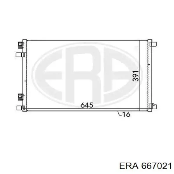 Radiador de aparelho de ar condicionado ERA 667021 preço, a partir de 78,96 USD
