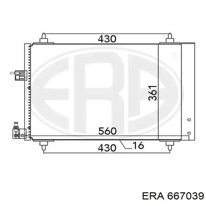 Radiador de aparelho de ar condicionado ERA 667039 preço, a partir de 72,75 USD