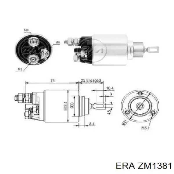 Relê retrator do motor de arranco ERA ZM1381 preço, a partir de 41,84 USD