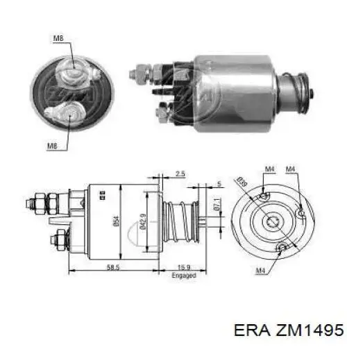 Relê retrator do motor de arranco ERA ZM1495 preço, a partir de 39,49 USD
