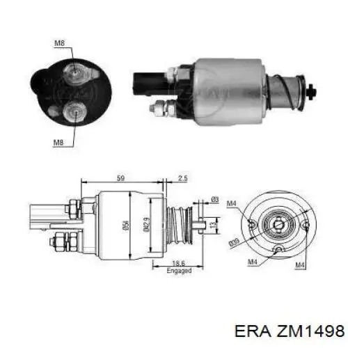 Relê retrator do motor de arranco ERA ZM1498 preço, a partir de 53,08 USD