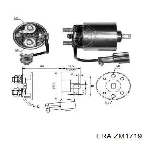 Relê retrator do motor de arranco ERA ZM1719 preço, a partir de 32,86 USD