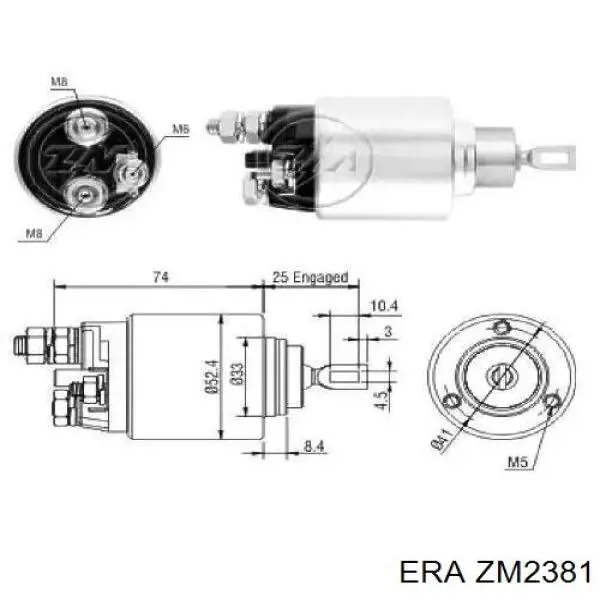 Relê retrator do motor de arranco ERA ZM2381 preço, a partir de 36,28 USD