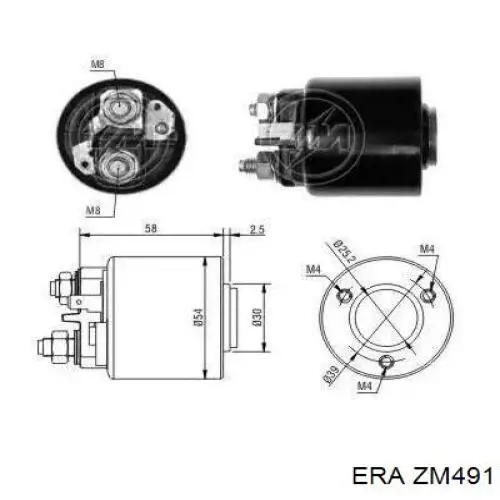 Relê retrator do motor de arranco ERA ZM491 preço, a partir de 32,40 USD
