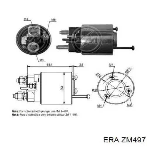 Compre ZM497 ERA Relê retrator do motor de arranco