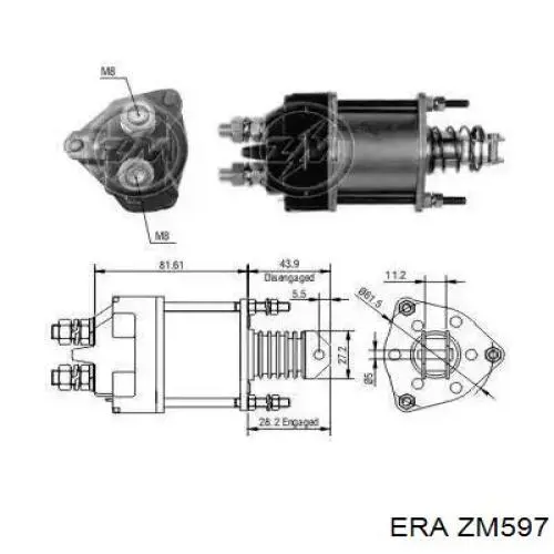 Relê retrator do motor de arranco ERA ZM597 preço, a partir de 35,54 USD