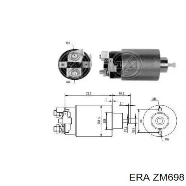 Relê retrator do motor de arranco ERA ZM698 preço, a partir de 42,21 USD