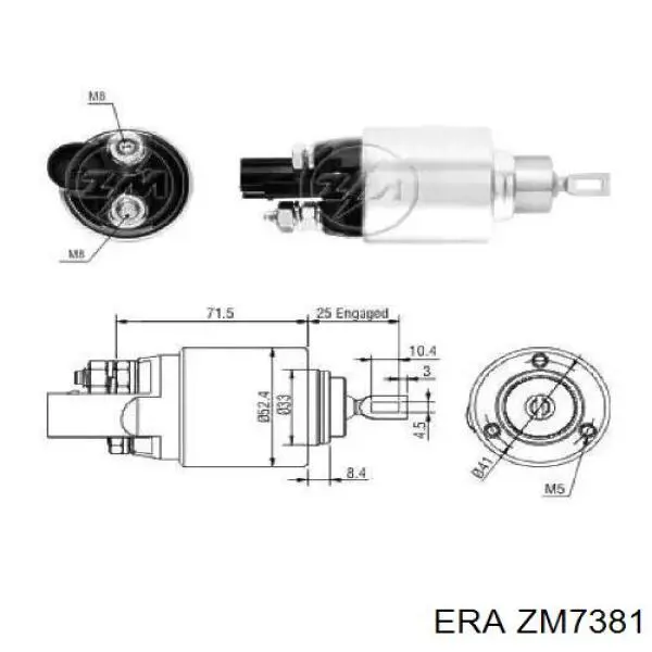 Relê retrator do motor de arranco 2339305074 Bosch
