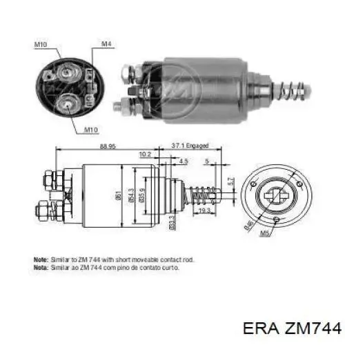Relê retrator do motor de arranco ERA ZM744 preço, a partir de 55,63 USD