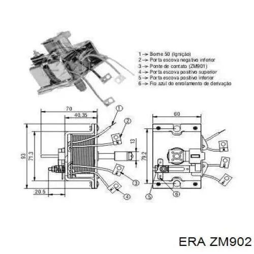Relê retrator do motor de arranco ERA ZM902 preço, a partir de 51,18 USD
