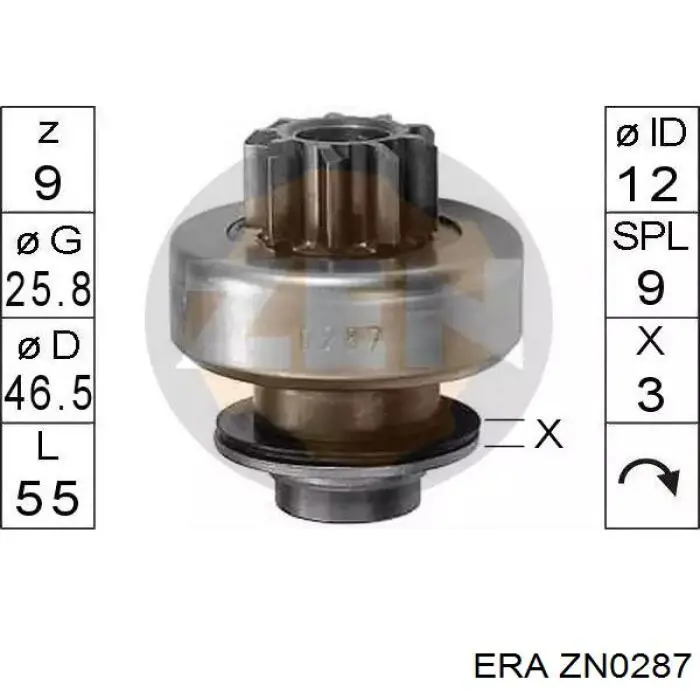 Roda-livre do motor de arranco ERA ZN0287 preço, a partir de 22,90 USD