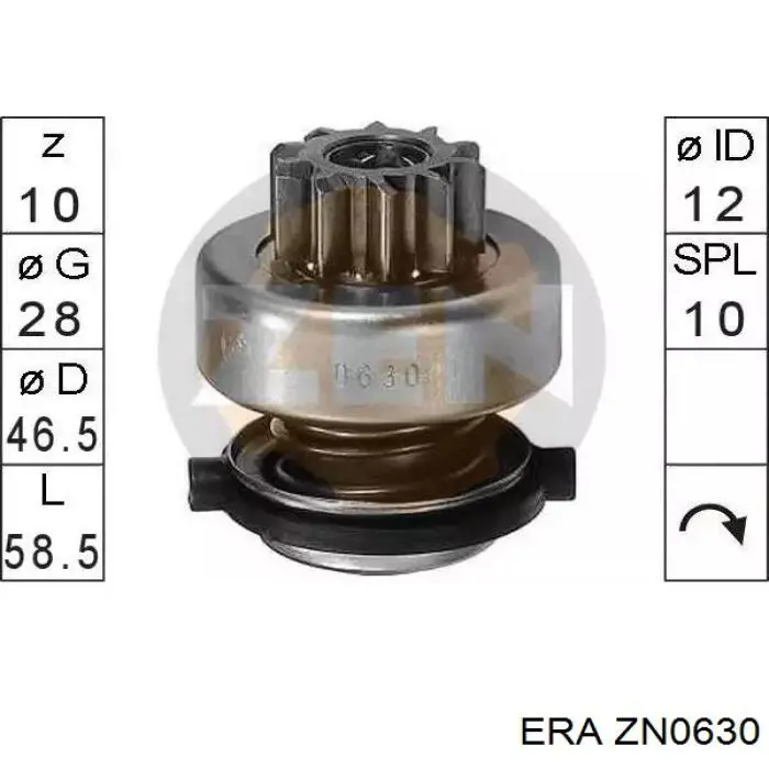 Roda-livre do motor de arranco ERA ZN0630 preço, a partir de 16,14 USD
