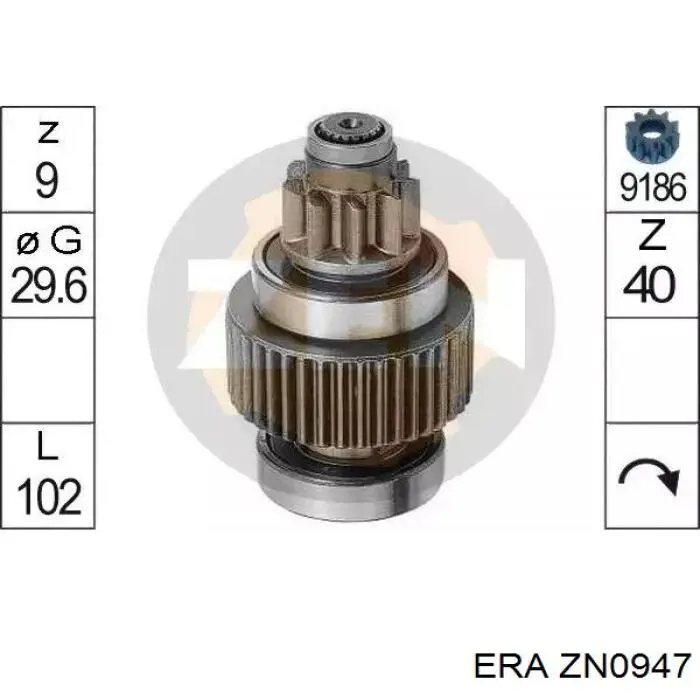Roda-livre do motor de arranco ERA ZN0947 preço, a partir de 20,68 USD