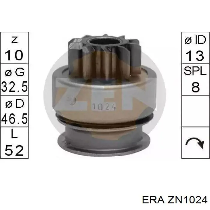 Roda-livre do motor de arranco ERA ZN1024 preço, a partir de 18,23 USD