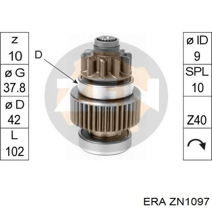 Roda-livre do motor de arranco ERA ZN1097 preço, a partir de 72,73 USD