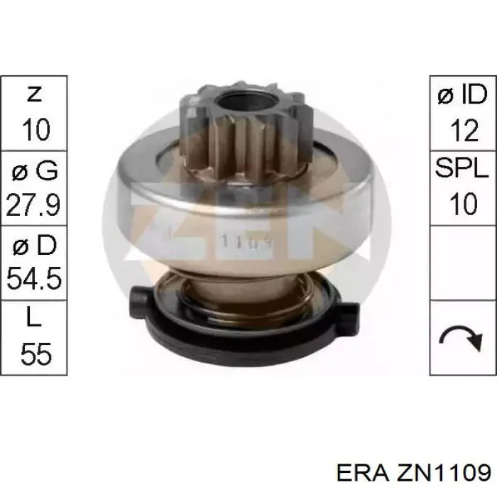 Roda-livre do motor de arranco ERA ZN1109 preço, a partir de 21,64 USD