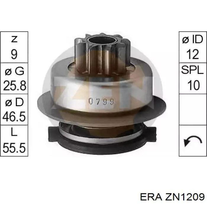 Compre ZN1209 ERA Roda-livre do motor de arranco