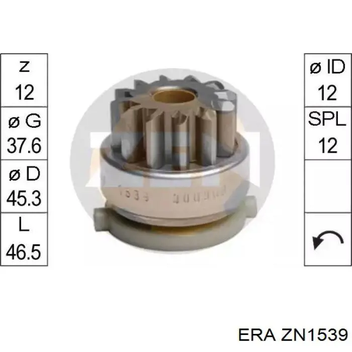 Roda-livre do motor de arranco ERA ZN1539 preço, a partir de 16,30 USD