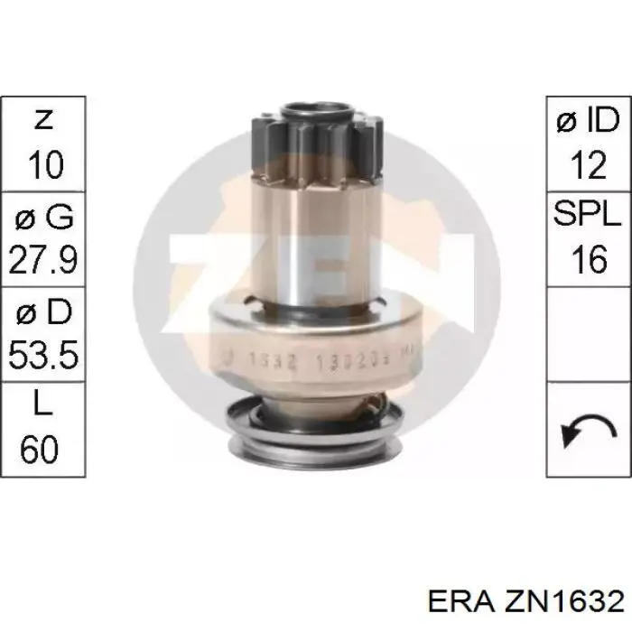 Roda-livre do motor de arranco ERA ZN1632 preço, a partir de 27,71 USD