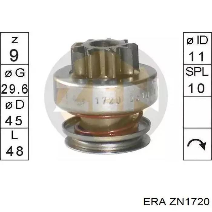 Roda-livre do motor de arranco ERA ZN1720 preço, a partir de 24,58 USD