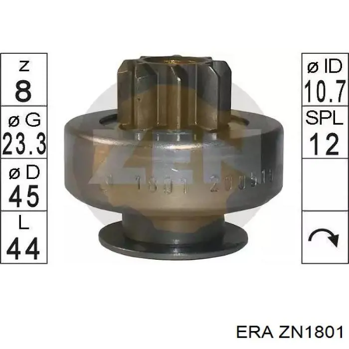 Roda-livre do motor de arranco ERA ZN1801 preço, a partir de 14,53 USD