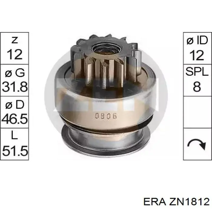 ZN1812 ERA Roda-livre do motor de arranco
