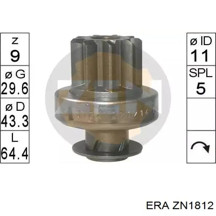 Roda-livre do motor de arranco ERA ZN1812 preço, a partir de 23,27 USD