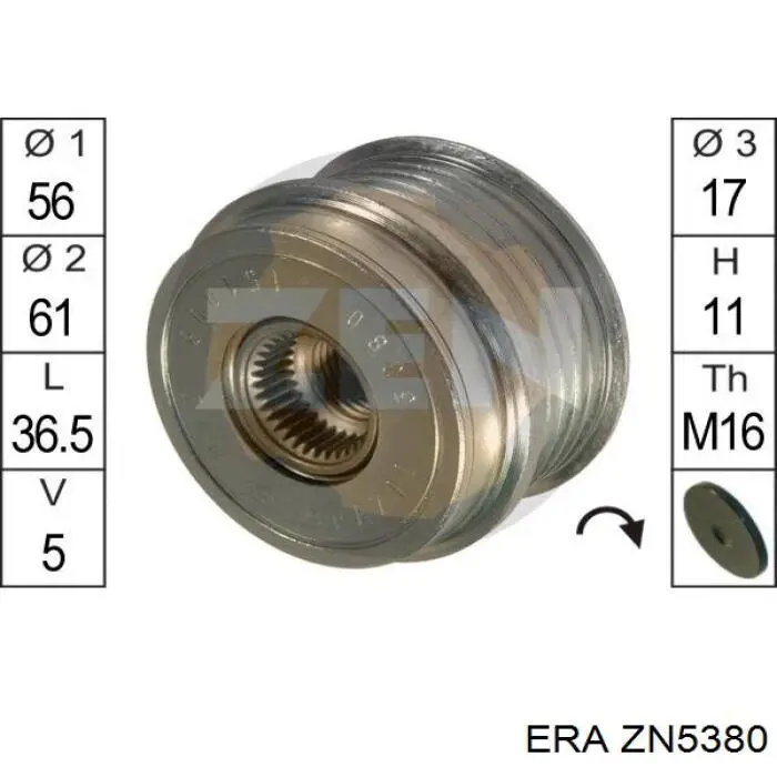 Polia do gerador ERA ZN5380 preço, a partir de 31,06 USD