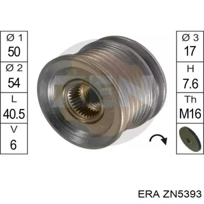 Polia do gerador ERA ZN5393 preço, a partir de 35,91 USD