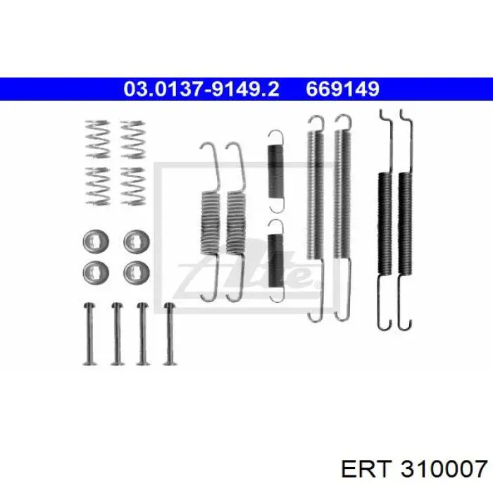 310007 ERT Kit de reparação das sapatas do freio